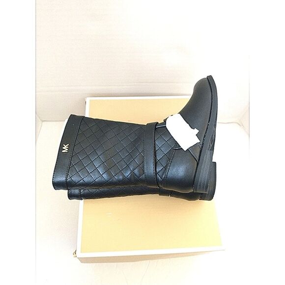 New! MICHAEL KORS Toddler Girls Black Quilted Tall Boots Riding Boots Size 7 - Picture 9 of 11